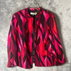 Kasper Women's Red and Pink Abstract Blazer
